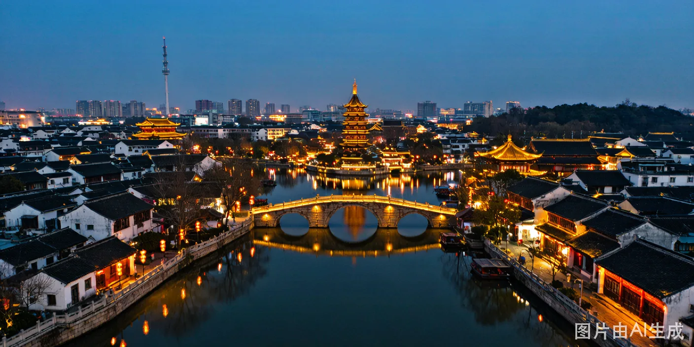 淮安里运河夜景航拍——我的第一个视频剪辑练习